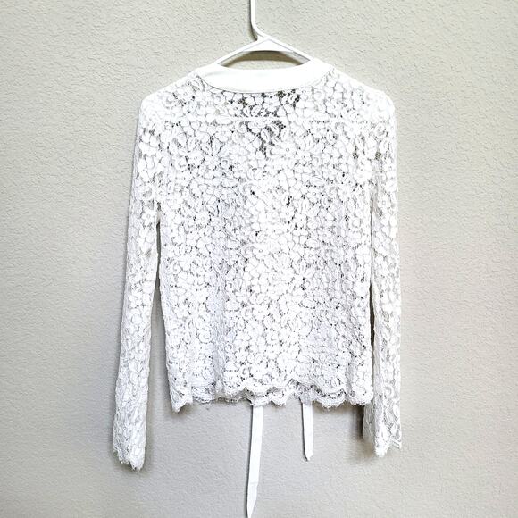 Endless Rose Lace Top Womens Small White Summer Cottage Boho Floral Feminine - Picture 2 of 12